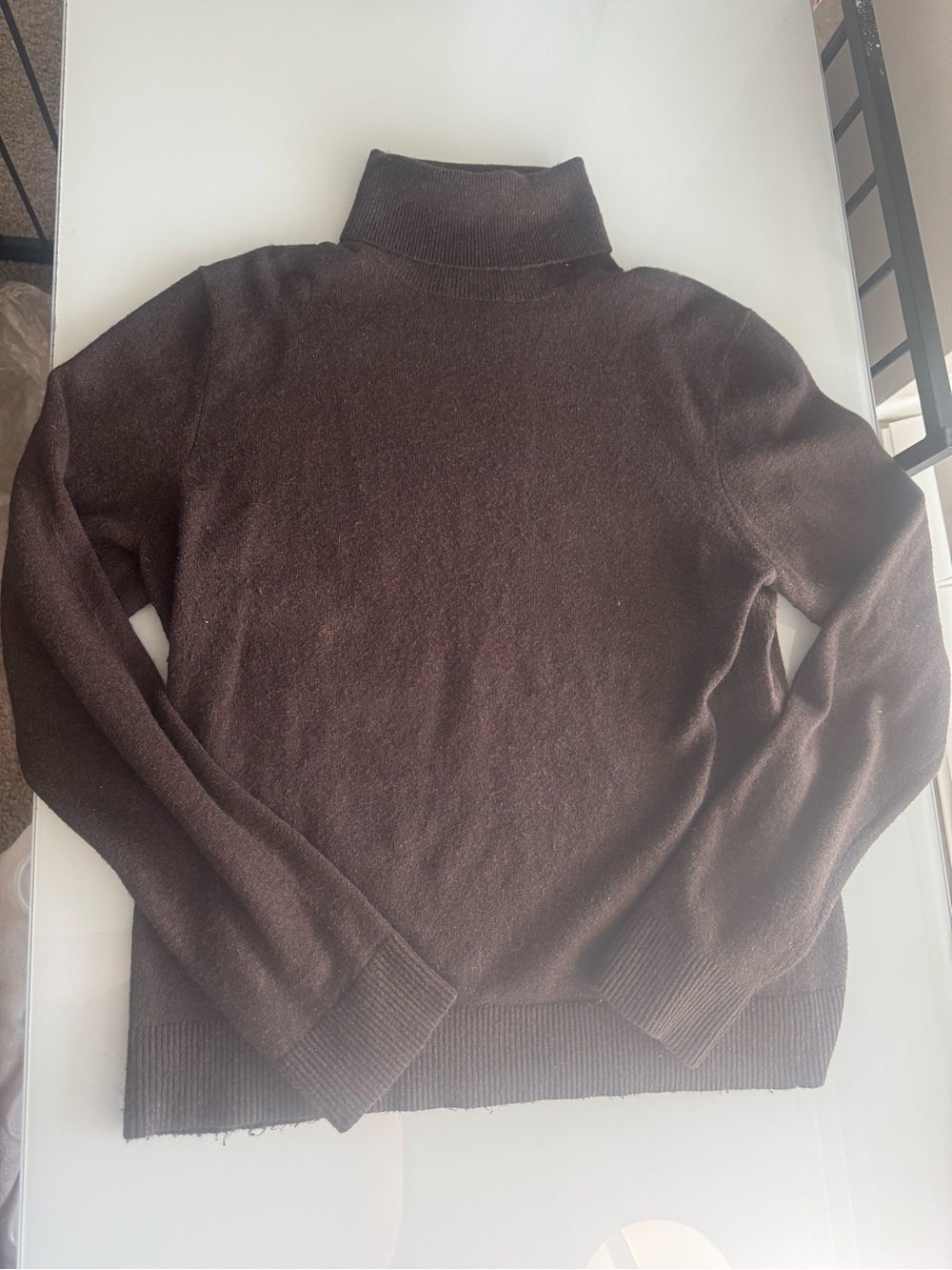 Boden Brown Turtleneck Sweater Neutral Minimalist Cashmere Angora Blend Sz 12